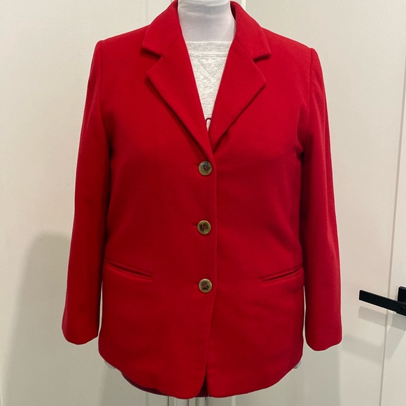 Harve Benard Jackets & Blazers - Vintage Harve Bernard Red Wool & Cashmere Blazer |Size 12P